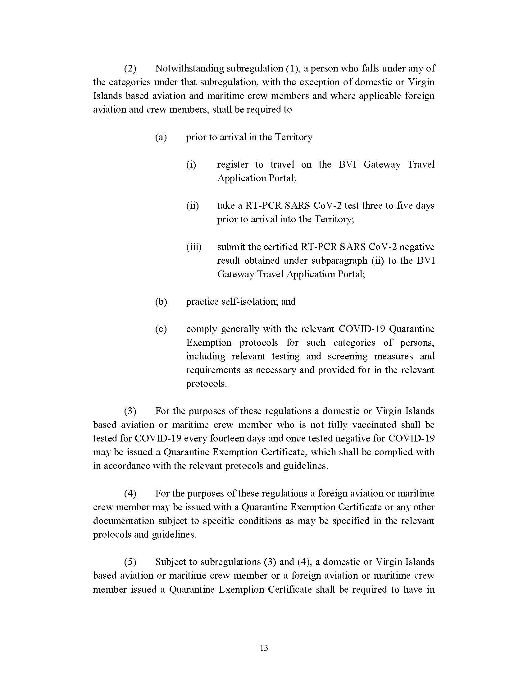 Attached picture SI No 55 of 2021 -- COVID-19 Control and Suppression (Entry of Persons) (No. 3) Regulations, 2021_Page_13.jpg
